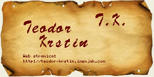 Teodor Krstin vizit kartica